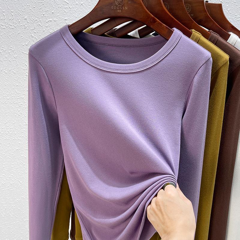 Modal Long-sleeved Women's Summer New Slim-fitting Round Neck Inner Bottoming Shirt Versatile Top