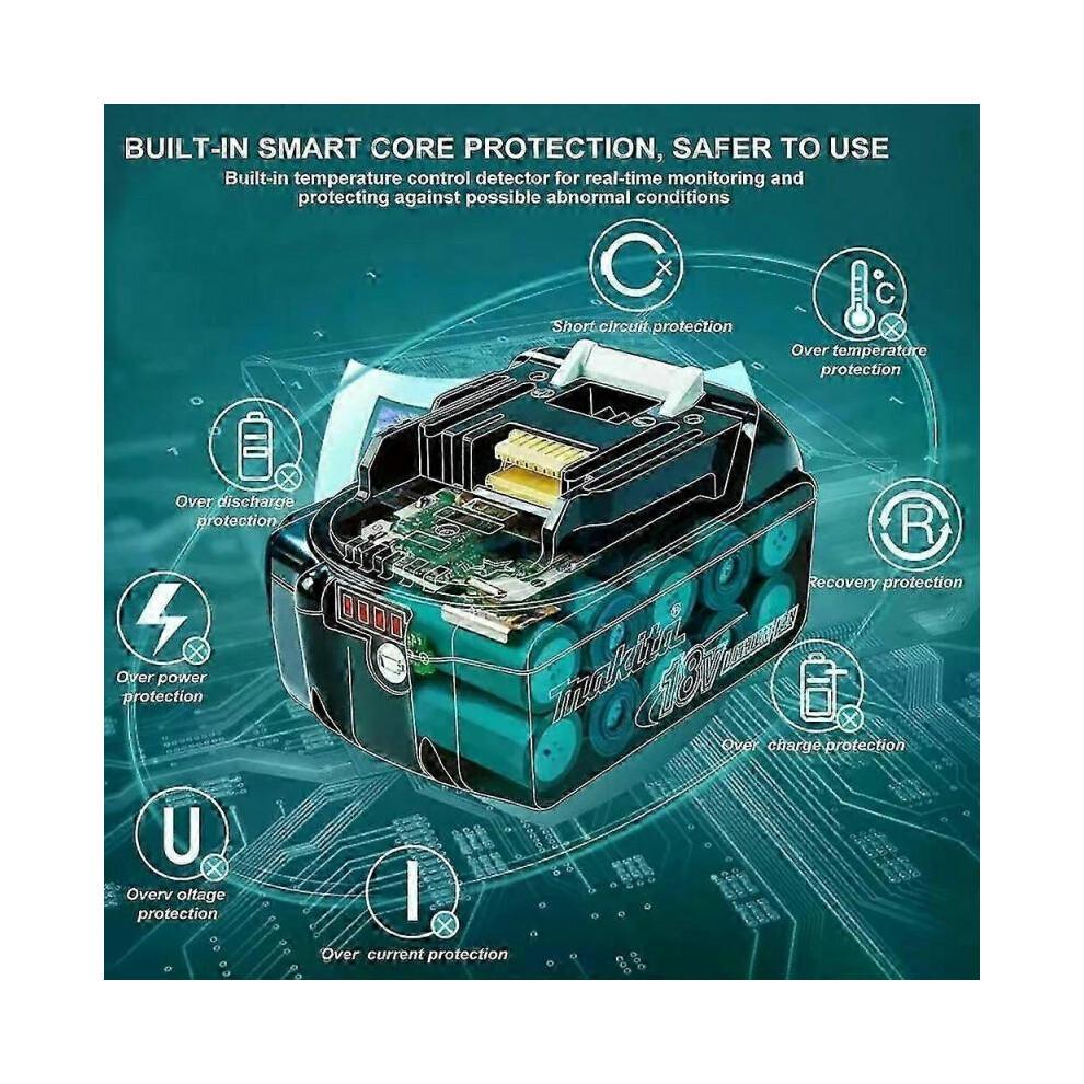 (6.0Ah 2uds) 100% Makita 6ah Makita 18v Batería Bl1830b Bl1850b Bl1850 Bl1840 Bl1860 Bl1815 Batería de Litio de Repuesto-fj
