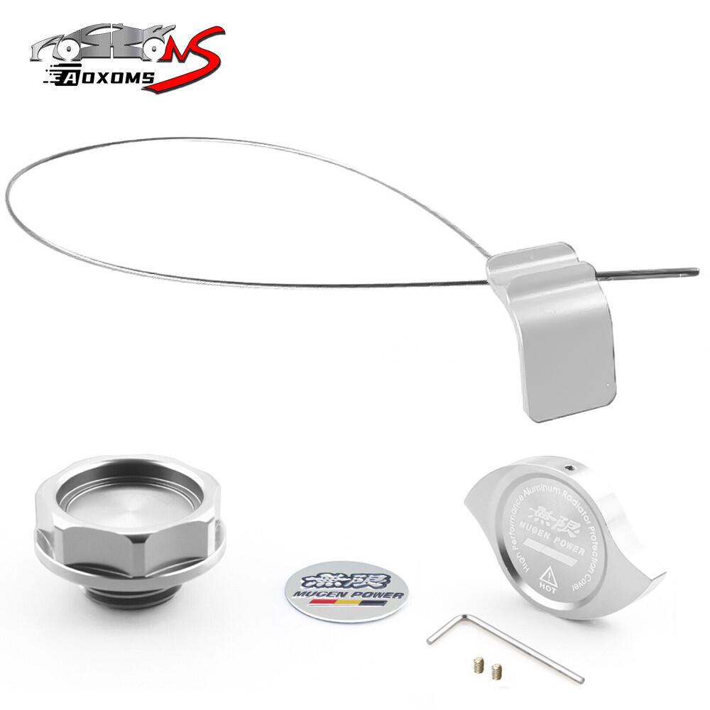 Silver Oil Filler Cap+ Radiator Cap+ Oil Dipstick For Honda Acura K24 K Series