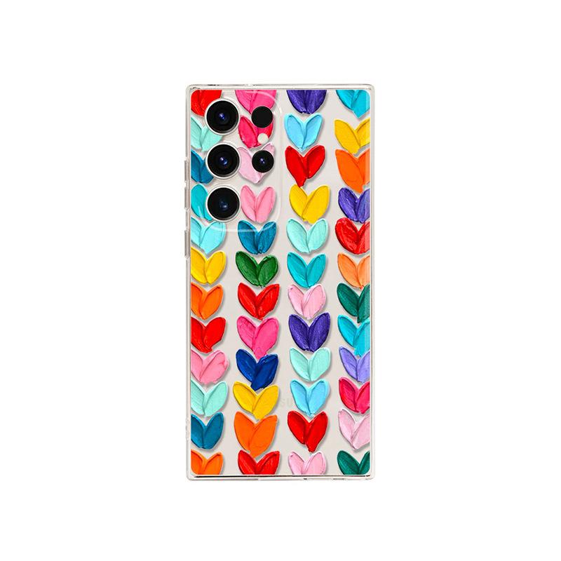 Applicable To Samsung S25ultra Apple iPhone 17 Ins Girl Graffiti Love Mobile Phone Case Painted Protective Case