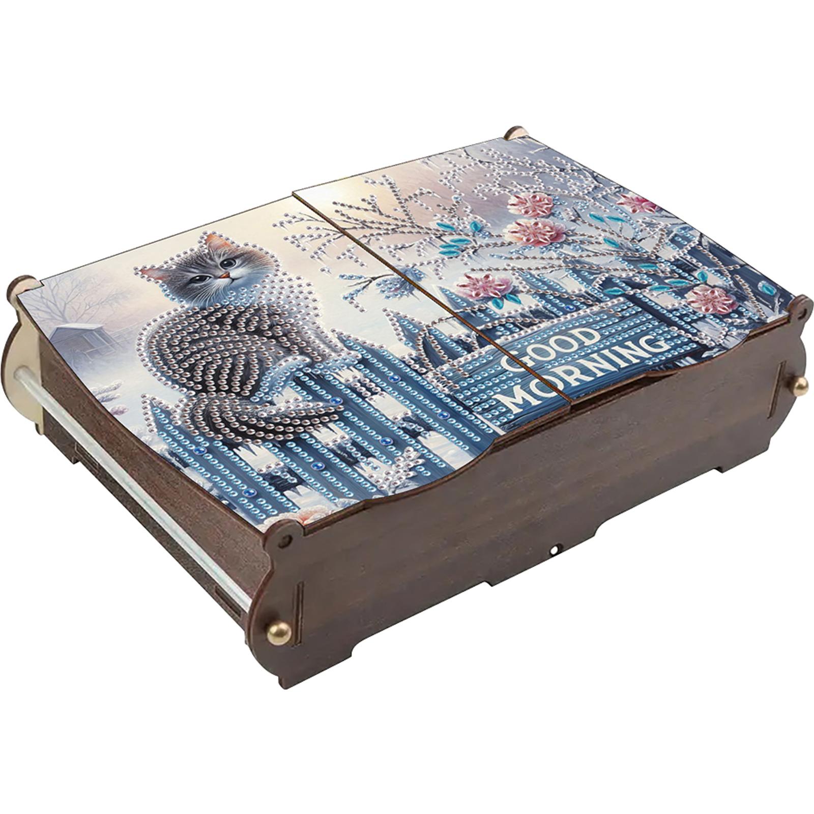 

DIY Diamond Art Wooden Box Diamond Painting Wooden Storage Box for Bracelets Necklaces Earrings