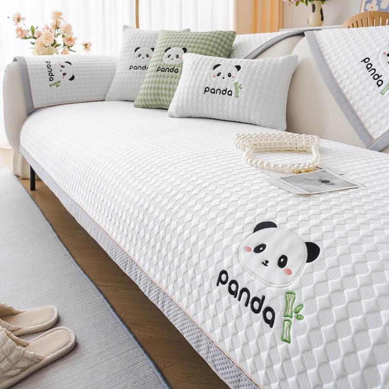 Ice Silk Mat Sofa Cushion Summer Non-Slip Seat Cushion Cartoon Cute Wind Cooling Sofa Cover Backrest Towel Cover Cloth