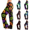 Damen Mode Lässige lockere Hose mit Halloween-Print Elastischer Bund Entspannte Hose für den Alltag