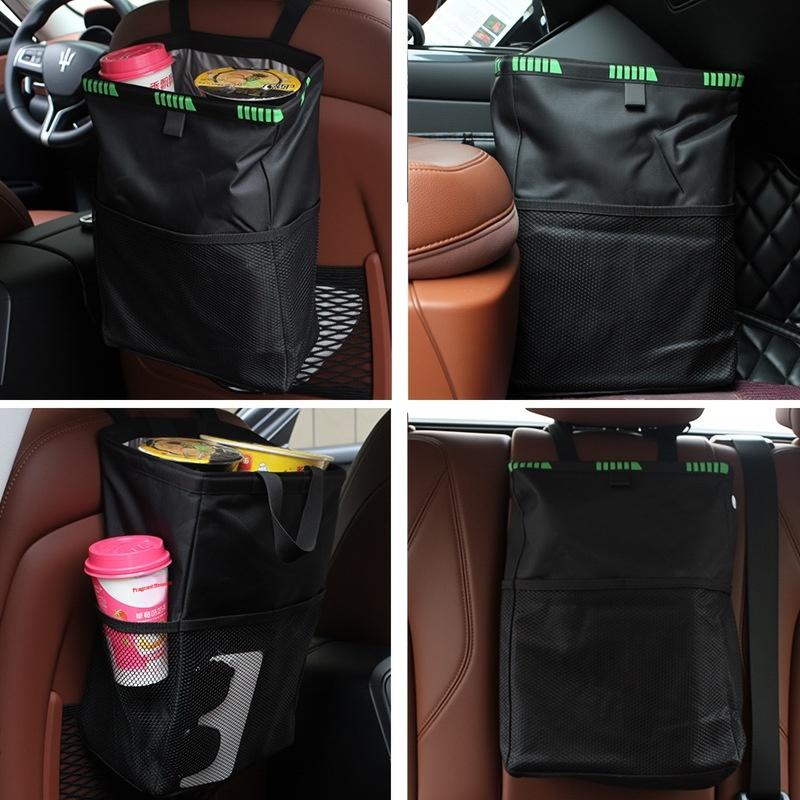 Waterproof Car Trash Can Foldable Large Capacity Hanging Car Trash Bin Rubbish Container Waste Organizer For Car Accessories