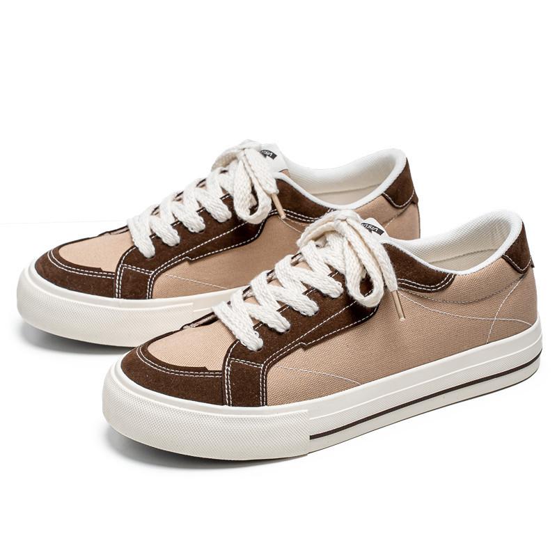 Men's shoes trendy shoes summer niche black casual canvas shoes Korean board retro versatile sports big head board shoes men's