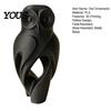 Fade-resistant Owl Figurine 3D Printed Figurine, Hollow Modern Art Sculpture with Matte Black Finish, Office Home Decor Minimalist Desk for Bookshelf,