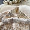 Summer Lace Patchwork A-line Skirt Women Knitting Lace Long Solid Hollow Out Sexy Hollow  Style Loose Basic
