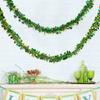 4Pcs Metallic Tinsel Twist Ornament 6.5ft Each Green Gold Fringes Artifical Vine for Irish Festival Holiday Decoration