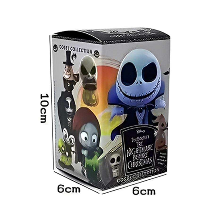 Vánoční Jack Skellington Dýňový král Nevěsta Q-verze Noční stín Slepá krabička Kostlivec Ručně vyráběný PVC model Trendy vánoční slepá krabička