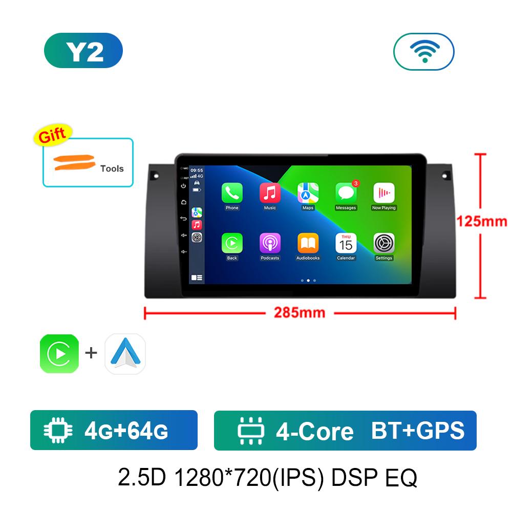 9 Inch Android OS Carplay Car Radio Multimedia Player for BMW E53 X5 2000 - 2007 GPS Navi WiFi IPS Touch Screen DSP Stereo 4G BT