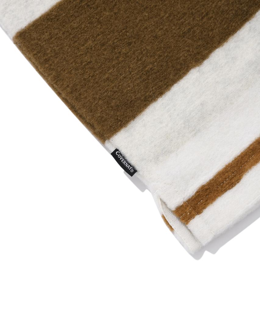 COVERNAT Striped Collar Knit Brown
