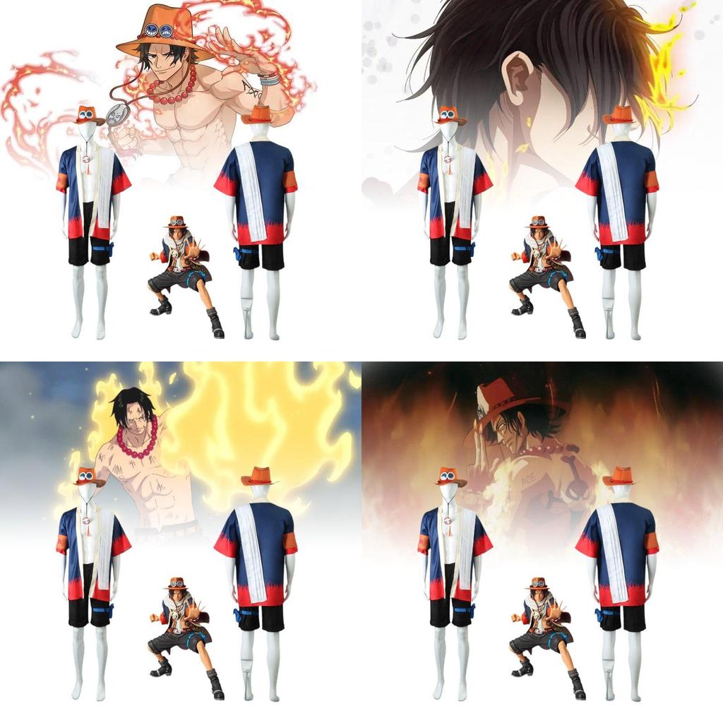 Premium Pirate King Cosplay Outfit For Ace Includes Stylish Hat For Anime Fans