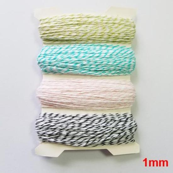 Colourful 1mm-2mm Cotton Twine Cords Macrame Rope String Thread Packing Decoration DIY