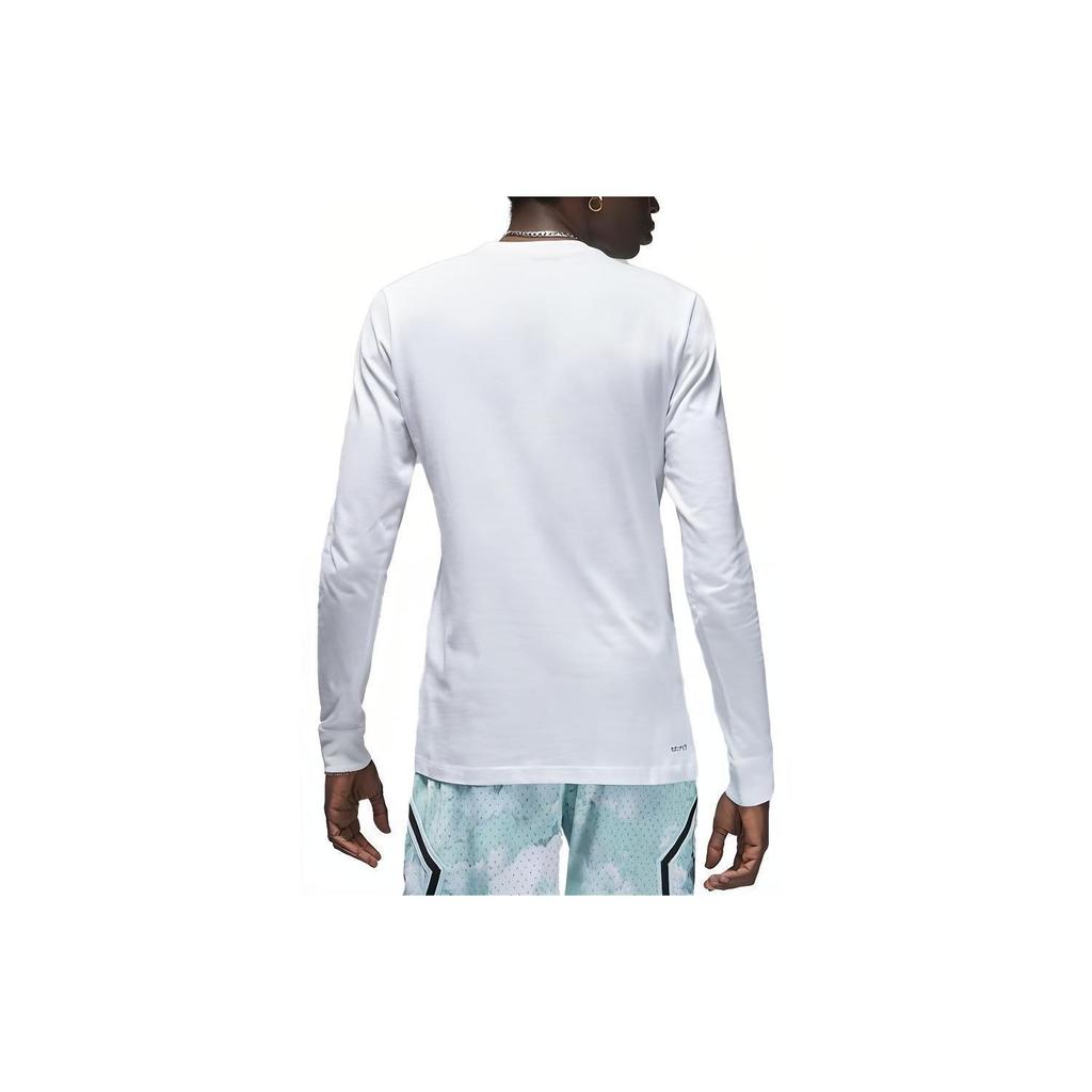 Jordan Camiseta Manga Comprida Estampa de Letra Logo Esportivo Masculina Tops Branco FD7004-100