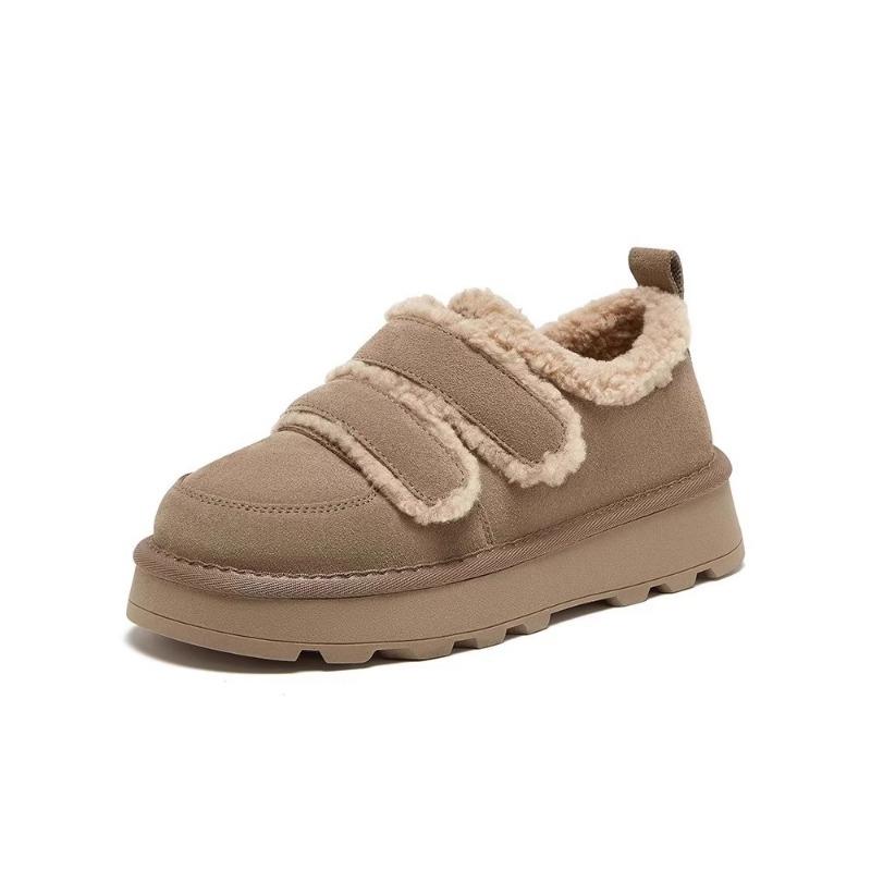 Fashion Women's Flat Snow Boots Winter New Round Head Suede Thick Soles Soft Soles Anti-slip Wear-resistant Low-top Shoes