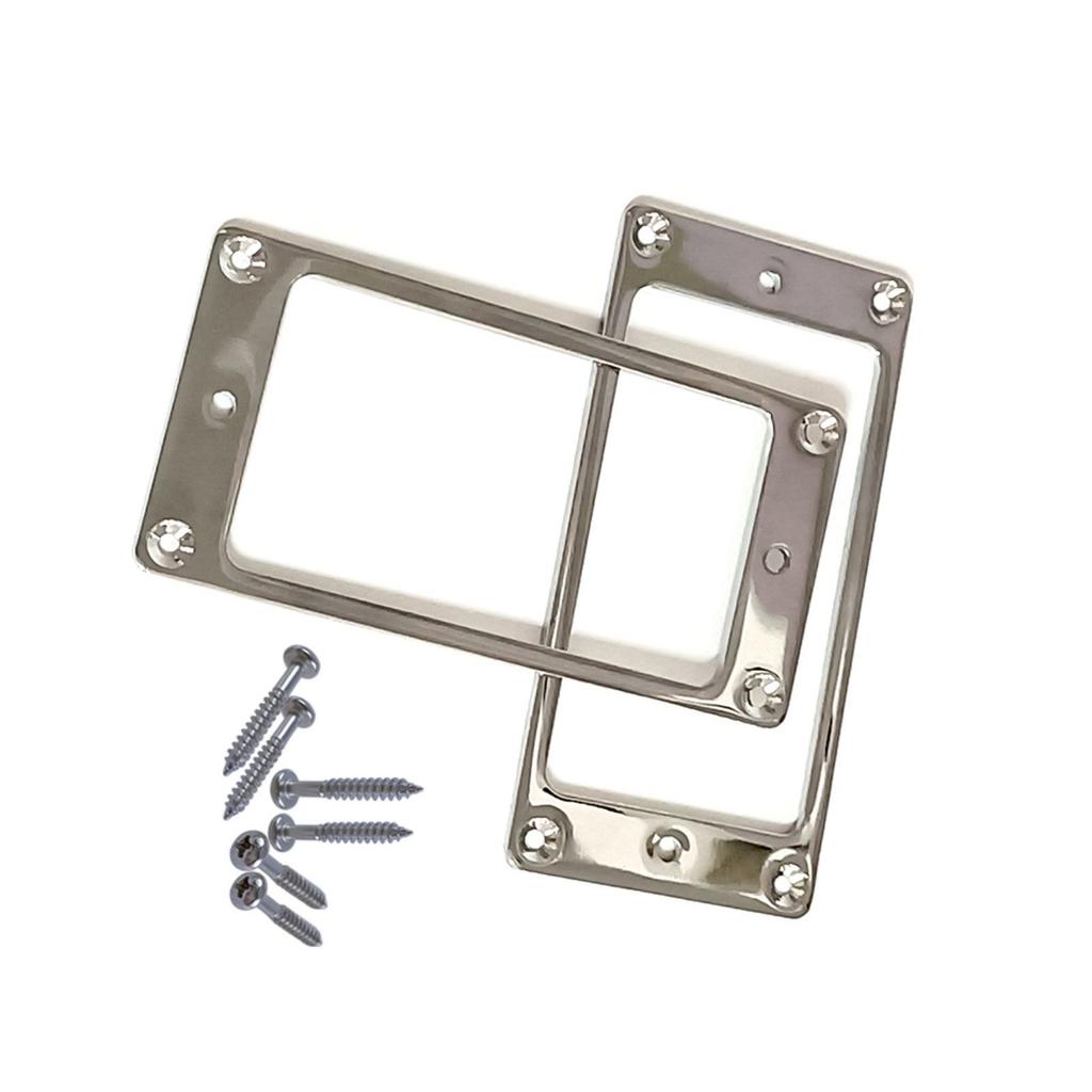 Pack of 2 Electric Guitar Accessory Metal Pickup Rings Pickup Mounting Rings Sets Metal Texture for Flat Humbucker