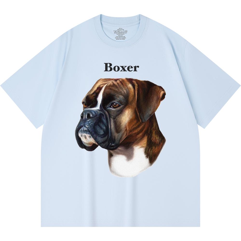 230GSM 100% Cotton T-Shirt Boxer Print Tees Funny Harajuku Style Combed Cotton Tshirt