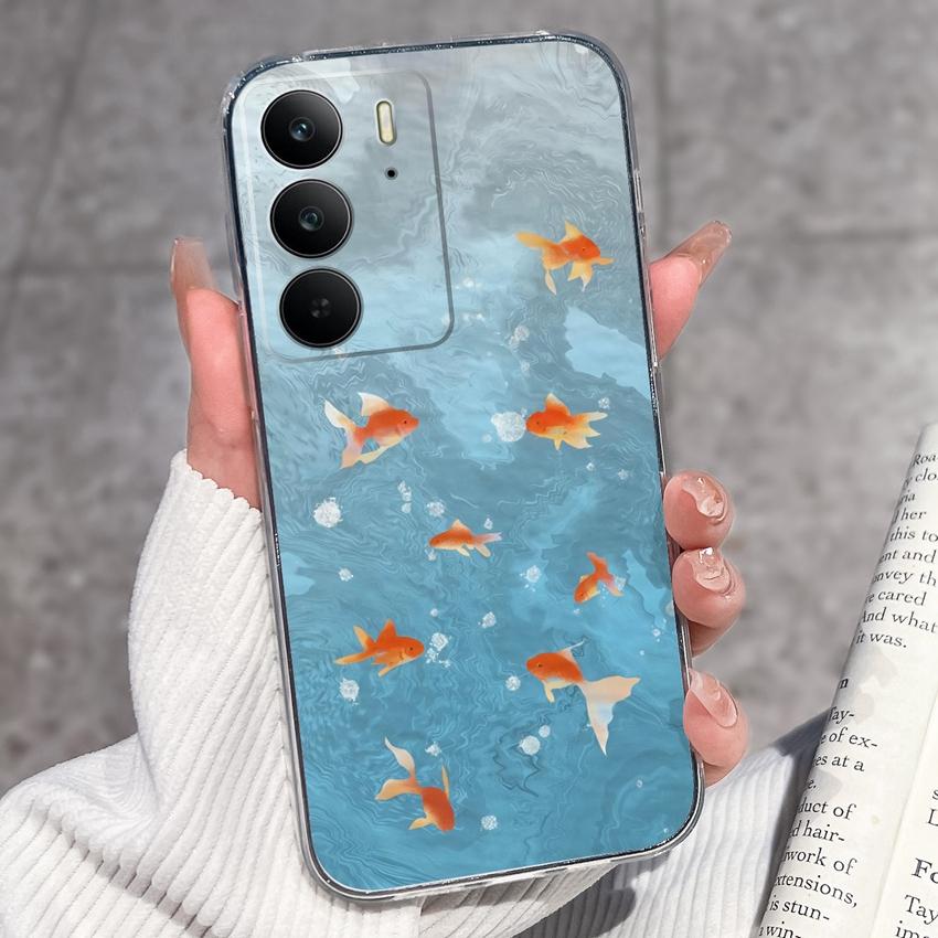 For Oppo Realme C75 C75x C71 C67 C63 C55 C35 C33 C21Y C20 C15 Clear Phone Covers Adorable Cat Patterns Screen Protector Dustproof Case For Oppo Casing