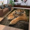 Crystal Tiger Pattern Area Rug Soft Floor Mat for Living Room Bedroom and Carpet Sofa Coffee Table Machine Washable Decorative