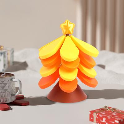 Yousheng Silicone Trivets with Stand Christmas Tree Insulation Mat Festive Pot Holders for Kitchen Dining Holiday Gift Idea