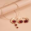 Resin Irregular Geometric Oval Collar Necklace