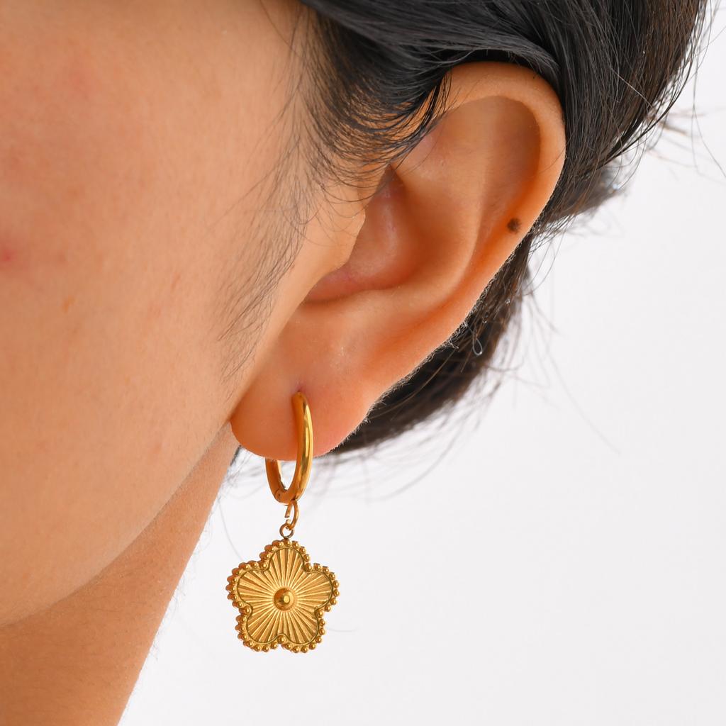 Stainless Steel Earrings Exquisite Y2K Metal Plum Blossom Plant Earring Luxury Gold-plated for Women High Quality Jewelry