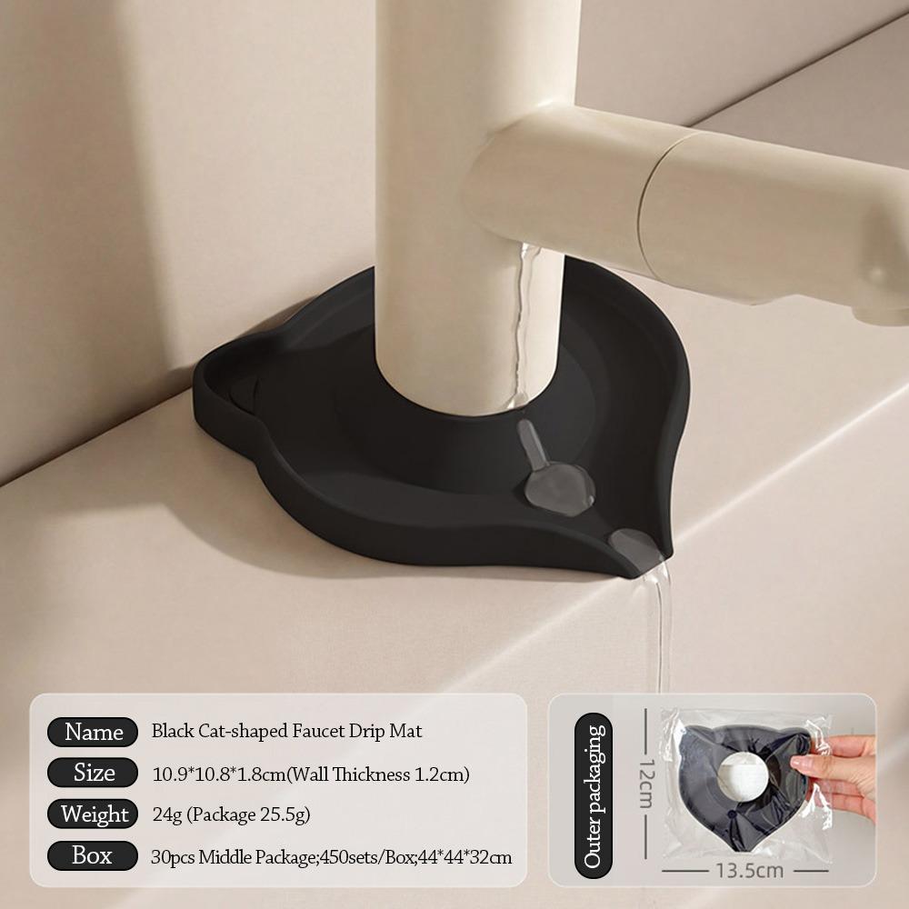 

Portable Cat-Shaped Drainage Mat Silicone Multifunctional Waterproof Drain Mat Quick Drainage Anti-Splash Mat Kitchen Sink чорний