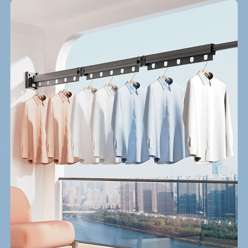 M-Modern-Retractable Clothes Drying Rack Clothes Drying Rack Foldable Retractable Wall Mounted Space Saver Clothes Hanger Rack