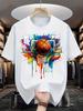 Mens New Summer 100 Cotton T Shirt with Basketball Print Short Sleeved Top Suitable for Basketball Enthusiasts and Daily Wear