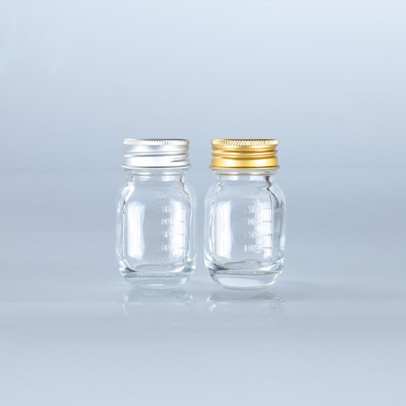 1Pc 30Ml Small Glass Bottle With Lid Medicine Bottle Leak-Proof Powder Capsule Bottle Refillable Glass Bottle