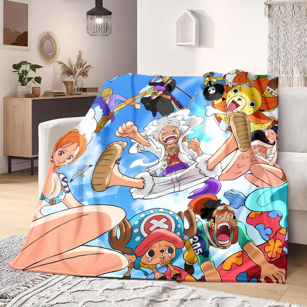 Luffy D Cartoon Print Blanket Warm Comfortable Flannel Blanket Suitable for Bedrooms,Sofas, Beds,Chairs,Travel -QIAO53