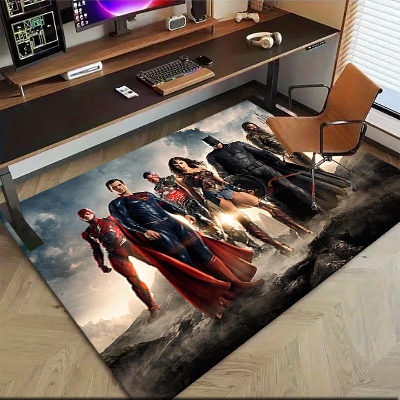 Justice League Movie Poster Wall Art Print Office Mat Home Decor Office Desk Chair Rugs Chair Carpet for office Chair Mat Gift For Halloween