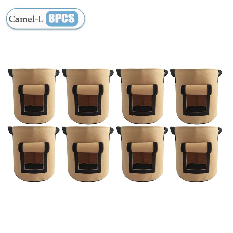 1-8PCS 5/10Gallon Felt Potato Planting Bag Large Diameter Vegetable Plant Seedling Bag Non-Woven Felt Potato Growing Bucket