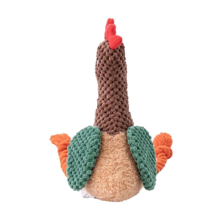 Cotton Rope Dog Toy Plush Rooster With BuiltIn Squeaker for Indoor Entertainment Outdoor Fetching Game Teething Cheing Toy