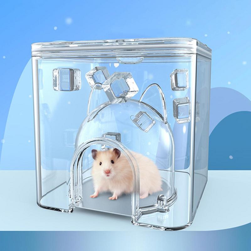 Transparent Water Cube Hamster Cooling House Igloo Playpen Shelter Hideout House Summer Mini Nest Pet Supplies For Small Pets