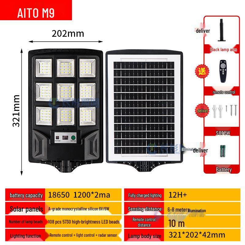 

Супер Яркий Светодиодный Уличный Фонарь на Солнечной Батарее: Водонепроницаемый, Автоматическая индукция для наружного освещения двора