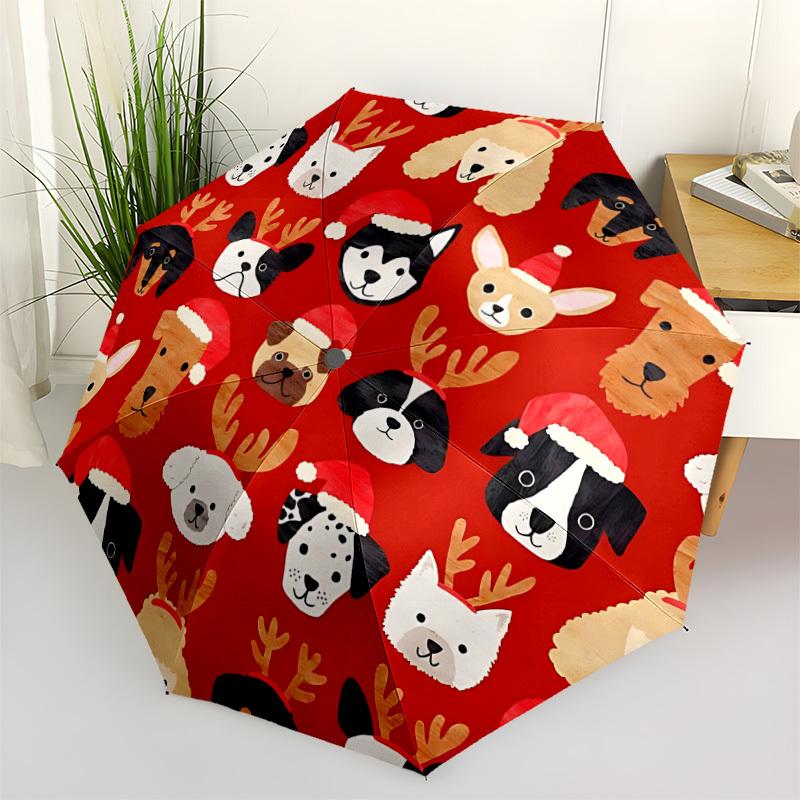 

1pc Christmas Pets Automatic Opening and Closing Folding Umbrella with 8 Iron Ribs - Portable, Foldable for Travel yy251124119