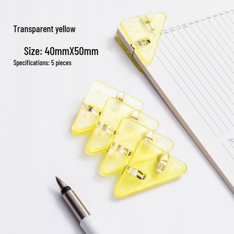 Transparent Triangle Corner Paper Clip - Office & Student Organizer