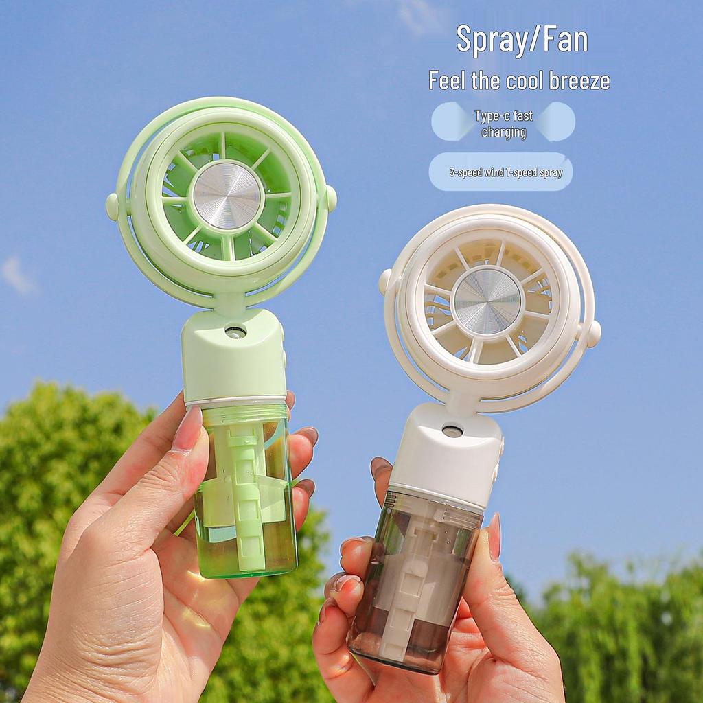 Portable Rechargeable Handheld Mini Electric Spray Fan with USB for Summer Humidifying