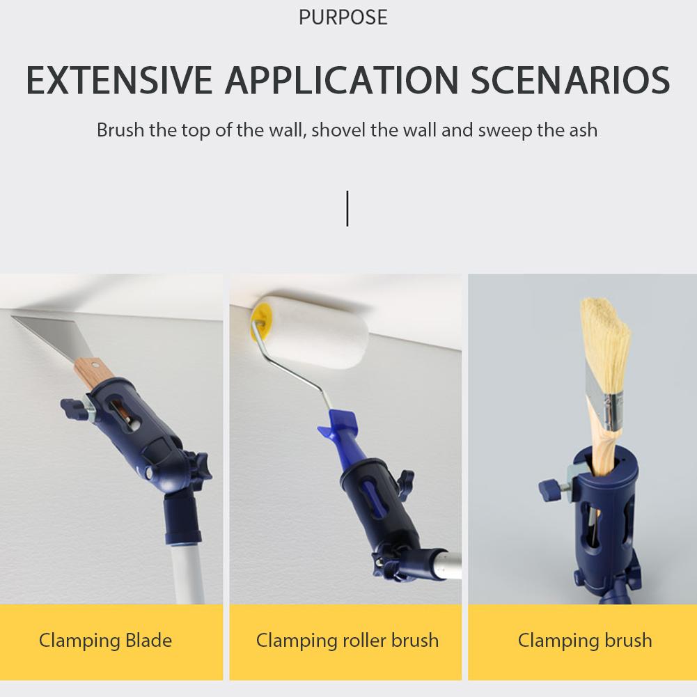 1pc Universal Gripper Multi-angle Rotary Clips Adapter Roller Brush Putty Knife Paint Rod Connector Holder Tools