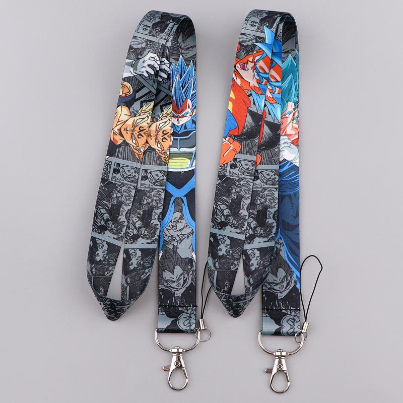 Anime Dragon Ball Lanyard for Student Keychain ID Card Cover Passport Badge Holder Key Ring Black Neck Straps Accessories Gift