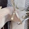 Japanese Style Shimmering Rib Knitted Middle Tube Calf Socks for Women Girls Cute Ribbon Bowknot Long Socks Stockings