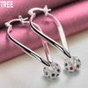925 Sterling Silver Elegant Engagement Noble Beautiful Perforated Earrings Fashion Wedding Jewelry