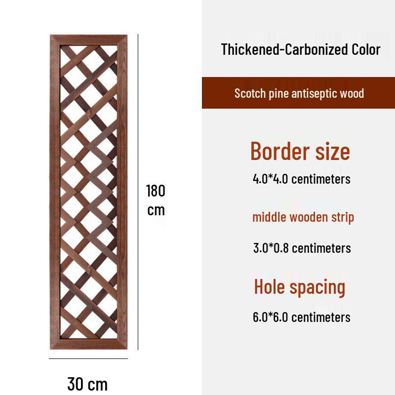 Carbonized Wood Fence and Railing Picket with Climbing Plant Stand for Outdoor Decoration