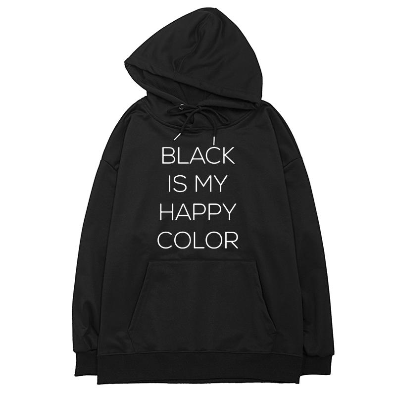 Buy Black Is My Happy Color Funny Printed Black Autumn And Winter