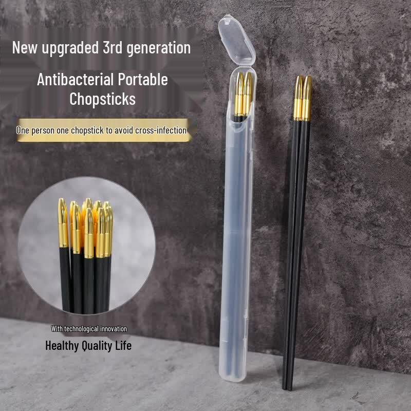 Portable Antibacterial Alloy Chopsticks Set