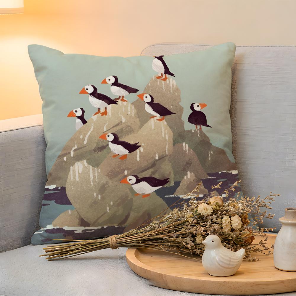 

Cushion Cover Linen SkinFriendly Soft Decorative Case for Sofa Home Decor Kwaii Puffin Rock PPreschool Pillow cover 30x30cm