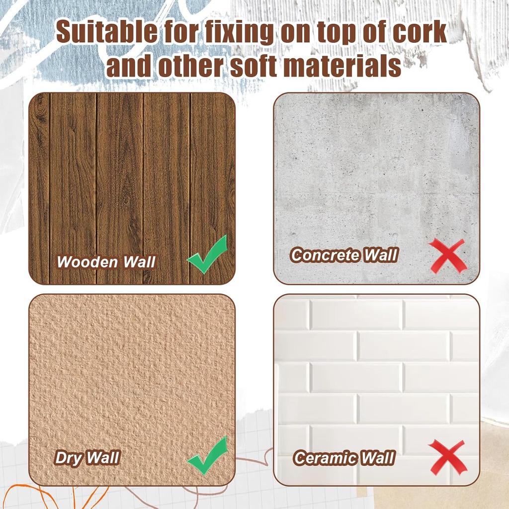 100Pcs Vintage Flat Thumb Tacks, Metal Heavy Duty Push P for Cork Board, Decorative Wood Push P for Home Office Worker Use, DIY Crafts Projects