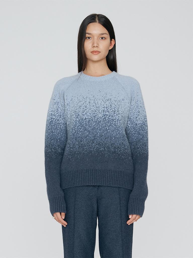 REMPLACEMENT Gradation Jacquard Pullover - Indigo Denim
