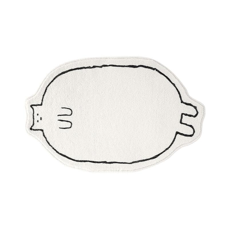 

Прекрасный коврик для спальни с кошкой, мягкий длинный пушистый ковер прикроватный, коврик для ванной, коврик для ванной комнаты, придверный коврик, эстетичный декор для дома, детской комнаты 400MMx600MM белый